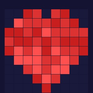 Pixel art hart als symbool voor persoonlijk cadeau